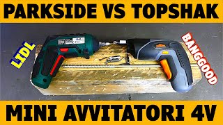 Incredibile: Mini avvitatore topshak TS-ESD1 contro Parkside PAS4-C4. Confronto e test.