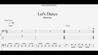 Ramones - Let's Dance (bass tab)