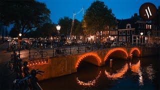 Beautiful Light Rain Walk in Amsterdam 4K Binaural