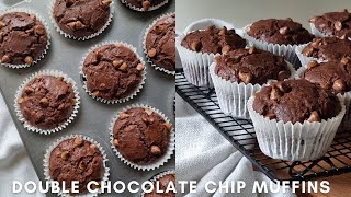 Double Chocolate Chip Muffins | Moist & Soft Muffins