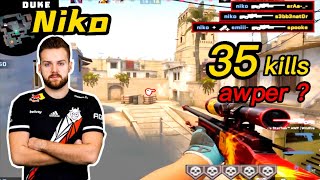 Niko Mirage POV - Awper? -😮35KILLS - 2 Triples ＆ Ace - CSGO Niko POV!