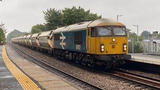 “Pathfinder Railtours” 69002 GBRf 6E88 sand wagons 16:53 3L Lea Road 23/9/2024