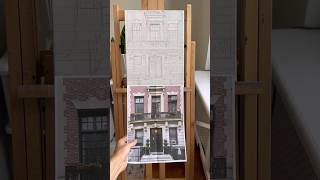 Using a grid system to create my drawing for a painting of an apartment