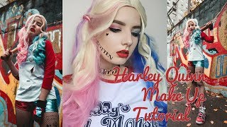 GRWM: HARLEY QUINN MAKE UP TUTORIAL / ХАРЛИ КВИНН МЕЙК АП ТУТОРИАЛ