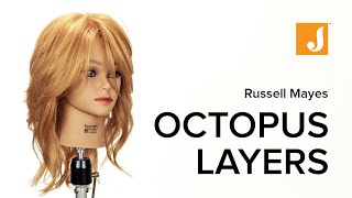 The Octopus Haircut using Scissors with Extreme Layering in the Crown for Volume