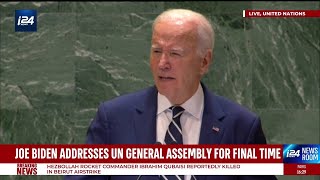 Joe Biden addresses UN General Assembly for last time as president