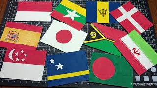 Menggambar Bendera - Drawing Flag cards 🇮🇷🇩🇰🇲🇲🇻🇺🇸🇬🇯🇵🇨🇼🇧🇩🇧🇧🇪🇸