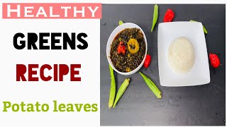 How to make potato leaves stew / potato greens & rice / Guinean style / Rougisto