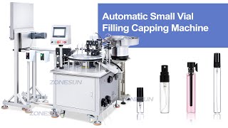 ZONESUN ZS-AFC17 Peristaltic Pump Cosmetic Small Volume Liquid Perfume Vial Filling Capping Machine