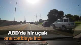 ABDde Bir Uçak Ana Caddeye İndi