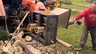 Dangerous Fastest Firewood Processing Machines Working-Extremely Convenient Homemade Wood Chipper