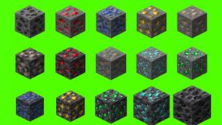 All Minecraft Ores Animation Green Screen ✨