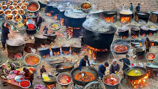 Traditional Afghan marriage Ceremony | Afghanistan village food | Kabuli Pulao cooking