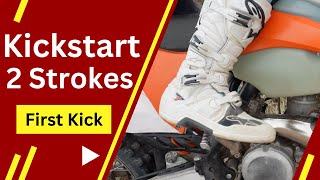 How To Kickstart A 2 Stroke Dirt Bike! First Kick!