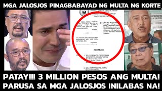 Panoorin: TAPE Inc. at Mga Jalosjos PINAGBABAYAD ng 3 MILLION MULTA ng Korte sa TVJ at EAT BULAGA