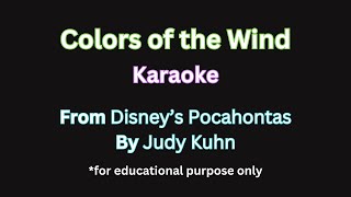 "Colors of the Wind" from Pocahontas  |  Karaoke/ Accompaniment   #voicelessons #karaoke