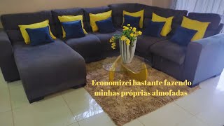 Almofadas pro sofá sem zíper/olha o quanto eu economizei!💸