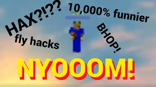 Fly hackers make Minecraft 10,000% funnier (Bridge Duel)