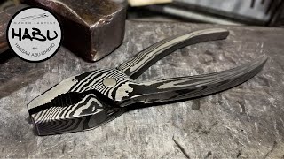 HABU \\ Forging Twisted Damascus Pliers