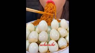 {{ASMR}} eating spicy noodles with egg 🤤🤤#shorts #stellaasmr #food