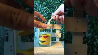 How to make emoji using colored sand #artwork #craftideas #emoji #artideas #glasssandart #sandart