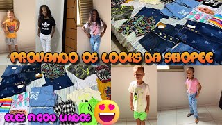 PROVANDO OS LOOKS DA SHOPEE - AS CRIANÇAS AMOU AS ROUPAS❤️🥰💓