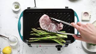 Grilled Lamb Steak with Asparagus