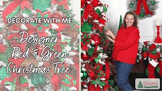 Holiday Sparkle I Red and Green Christmas tree tutorial