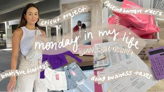 VLOG: small biz life, business taxes, packing boutique orders, product photography, cricut project