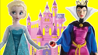 Disney Princesses vs Evil Queen! Elsa Anna + Dream Castle Full Dolls Movie!