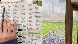 Lofi ASMR | Crossword With Me Outside In The Mountains | Rain & Nature Sounds