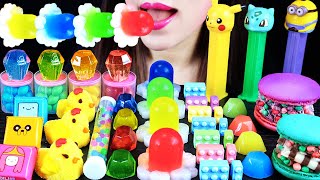 ASMR RAINBOW OCTOPUS BLOCK CANDY JEWEL CANDY MACARON CHARACTER CANDY CHICK MARSHMALLOW MUKBANG