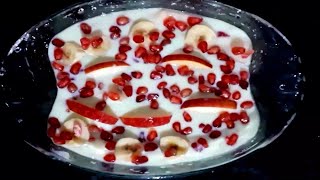 Fruit Custard Recipe. How To Make Fruit Custard At Home .Dessert Recipe. Banana Fruit Custard Recipe