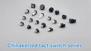 Miniature tactile push button switch with LED