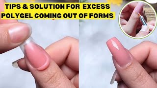 Solution for Excess polygel Coming Out of nail Form| DIY NAIL Extensions at home