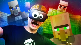 I PLAYED MINECRAFT FOR THE FIRST TIME in VR... and I'M SCARED!!?! Minecraft Virtual Reality Oculus