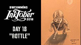 Inktober 2018 Day 18 Coke "Bottle" Glasses - 0073 - How to Draw with Ink - Time Lapse Drawing