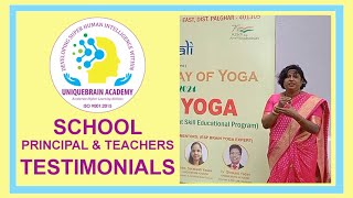 SCHOOL PRINCIPAL AND TEACHERS TESTIMONIAL ABOUT ESP BRAIN YOGA - Dr. Shrikant's UNIQUEBRAIN ACADEMY