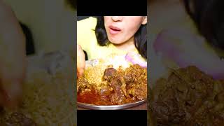 Asmr Eating Spicy Mutton Masala Curry with Basmati Rice #shorts #ytshorts #youtubeshorts