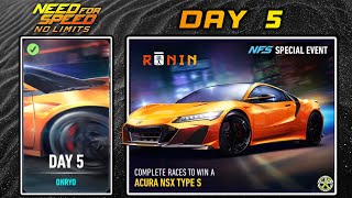 NFS No Limits | Day 5 - Acura NSX Type S | Ronin