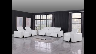 Global United 1208 7-Piece Leather Power Reclining Sofa Set with 5 Power Recliners - Assembly Video