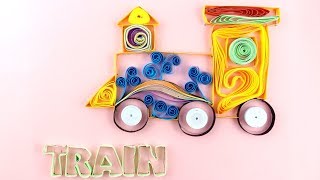 Quilling art for kids - Quilling paper train