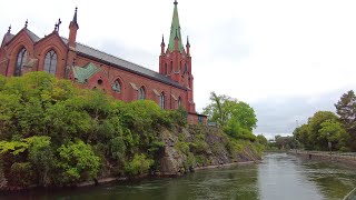 Sweden, Trollhättan, walking around the church, the waterfalls and the Kings cave (Kungsgrottan)