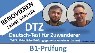 Deutsch lernen: B1-Prüfung (DTZ) -- mündliche Prüfung -- (Renovieren) gemeinsam etwas planen