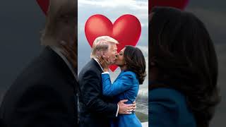 Donal Trump and Kamala Harris Share a Kiss