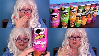 Pringles Funny Taste Test Granny McDonalds Scorchin Hot Wavy Potato Chips