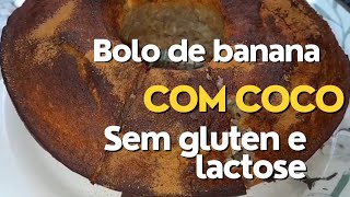 bolo de banana e coco feito na AirFryer sem glúten sem lactose