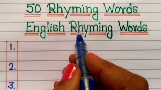 Rhyming Words ! 50 Most Common and useful Rhyming Words likhna sikhe ! Jyaan ki duniya