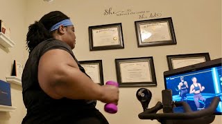 Arms & Light Weights Work Out | Peloton Bike | Weight Loss Journey