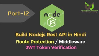 JWT Token Verification | Route Protection | Build Node.js REST API  in Hindi | Part-12